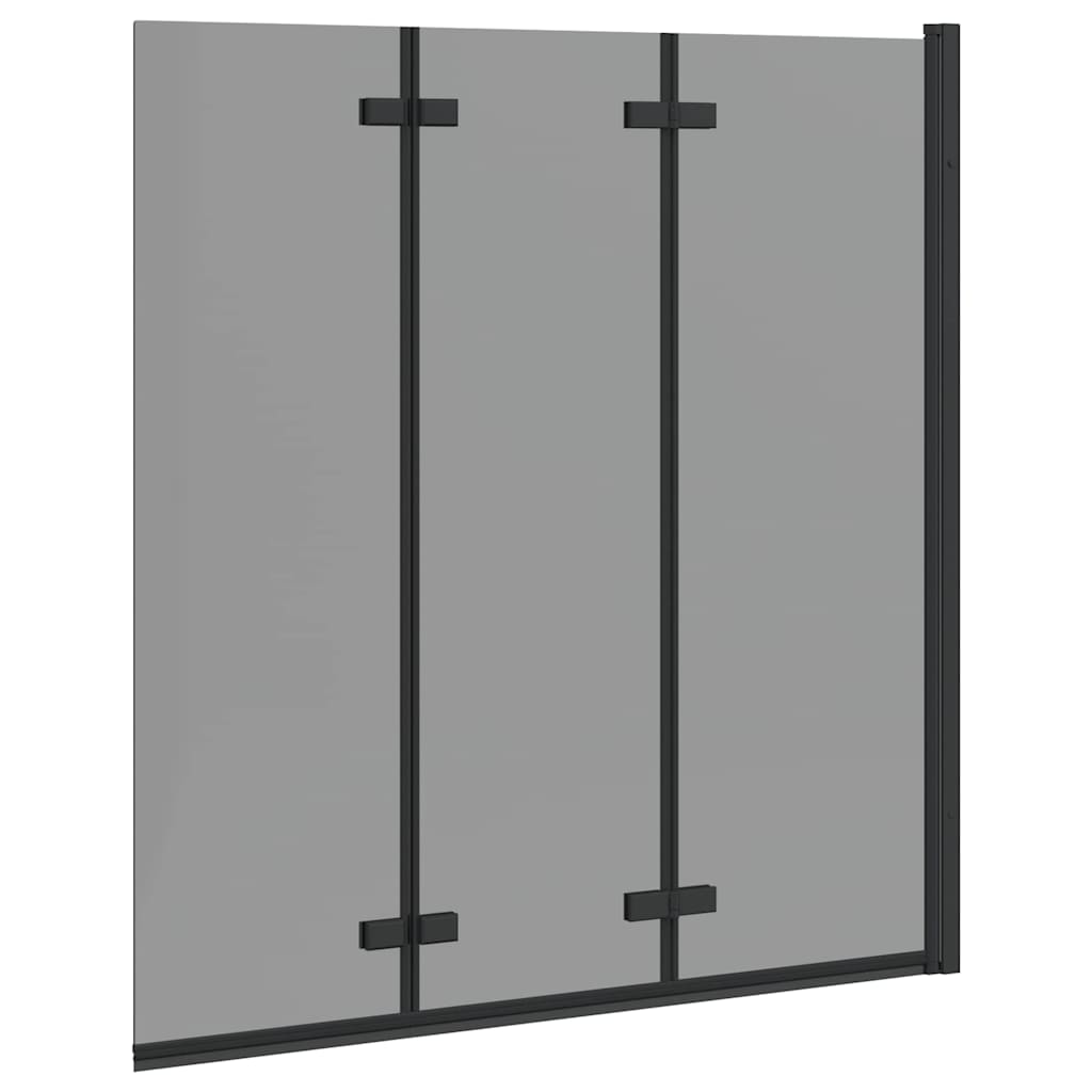 vidaXL Καλυμμα Ντους Μαύρο 130 x 138 εκ ESG Γυαλί και Αλουμίνιο