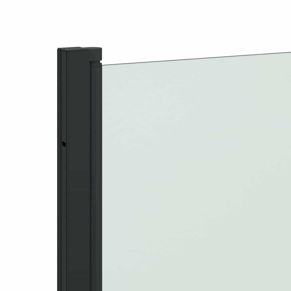 vidaXL Καλυμμα Ντους Μαύρο 130 x 138 εκ ESG Γυαλί και Αλουμίνιο