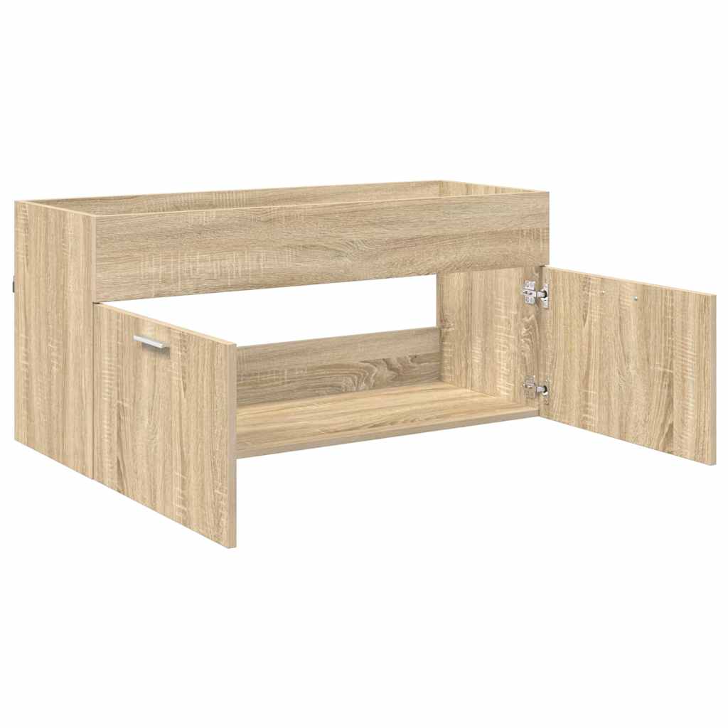 vidaXL Ντουλάπι νιπτήρα με αποθήκευση Δρύς Sonoma Επεξεργασμένο ξύλο