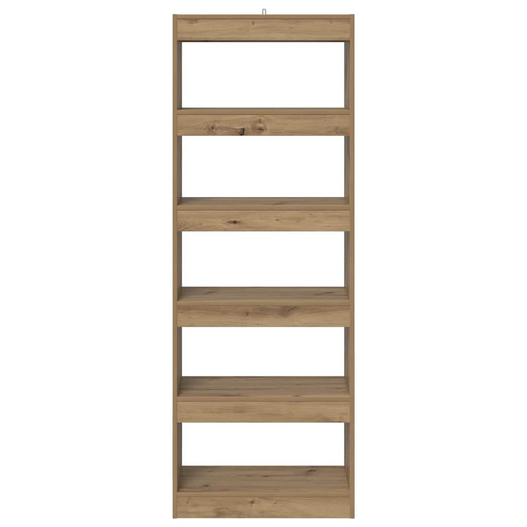 vidaXL Βιβλιοθήκη artisan δρυς 60 x 30 x 166 εκ Επεξεργασμένο ξύλο