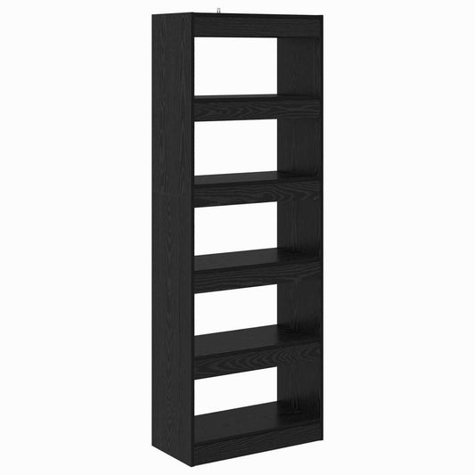vidaXL Βιβλιοθήκη Μαύρη δρυς 60 x 30 x 166 εκ Επεξεργασμένο ξύλο