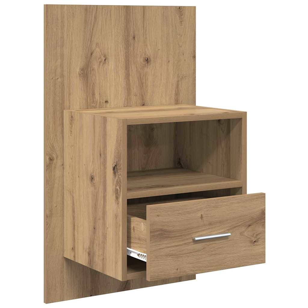 vidaXL Κομοδίνο με συρτάρι 2 pcs Artisan Oak 50 x 32.5 x 80 εκ.