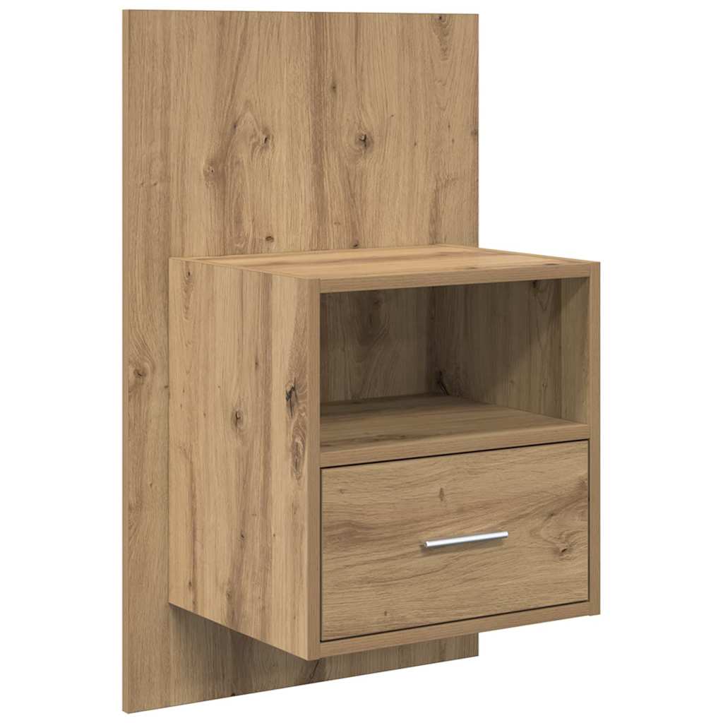 vidaXL Κομοδίνο με συρτάρι 2 pcs Artisan Oak 50 x 32.5 x 80 εκ.
