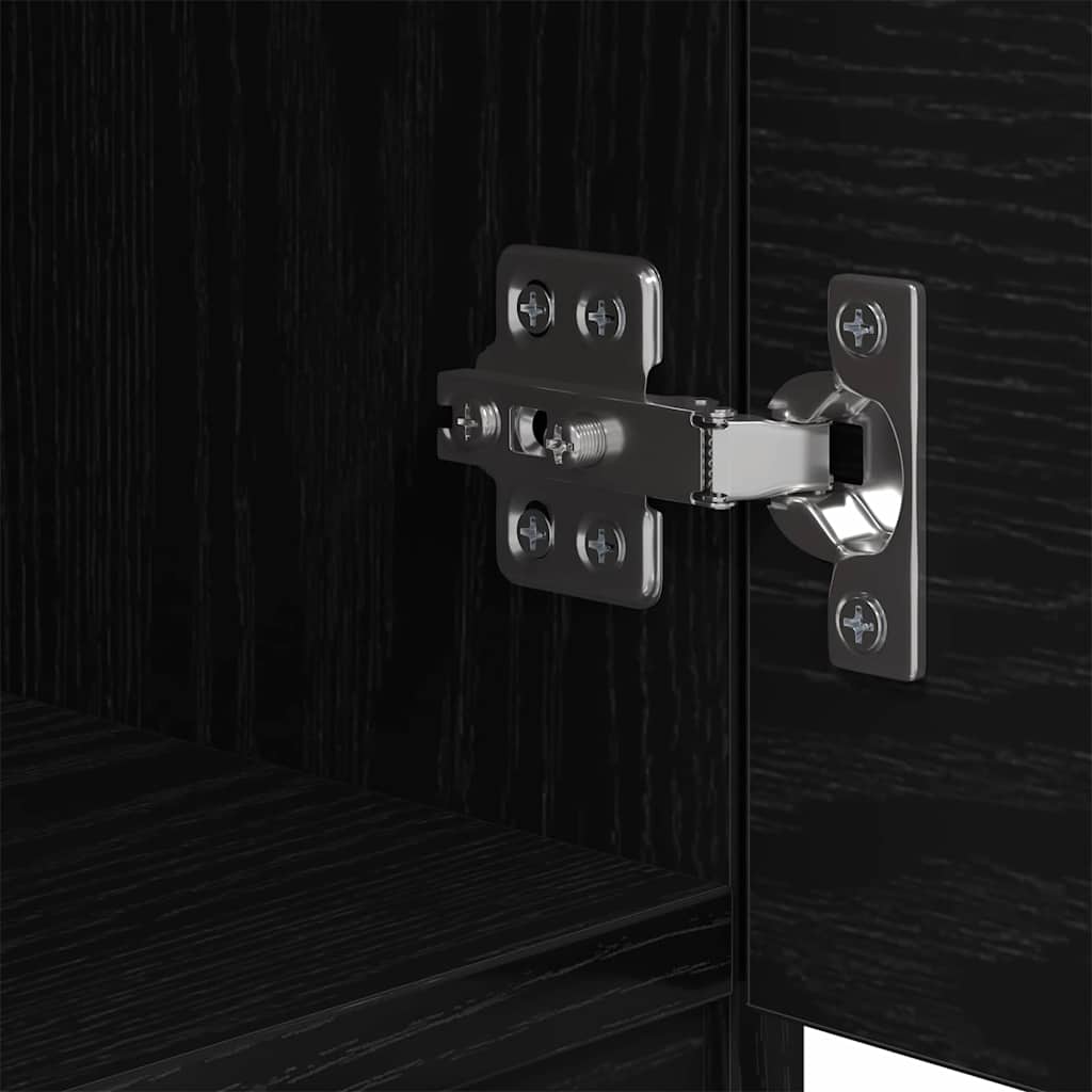 vidaXL Ντουλάπι κρεβατιού με συρτάρι 2 pcs Μαύρη Οξυά 40 x 39 x 40 εκ.