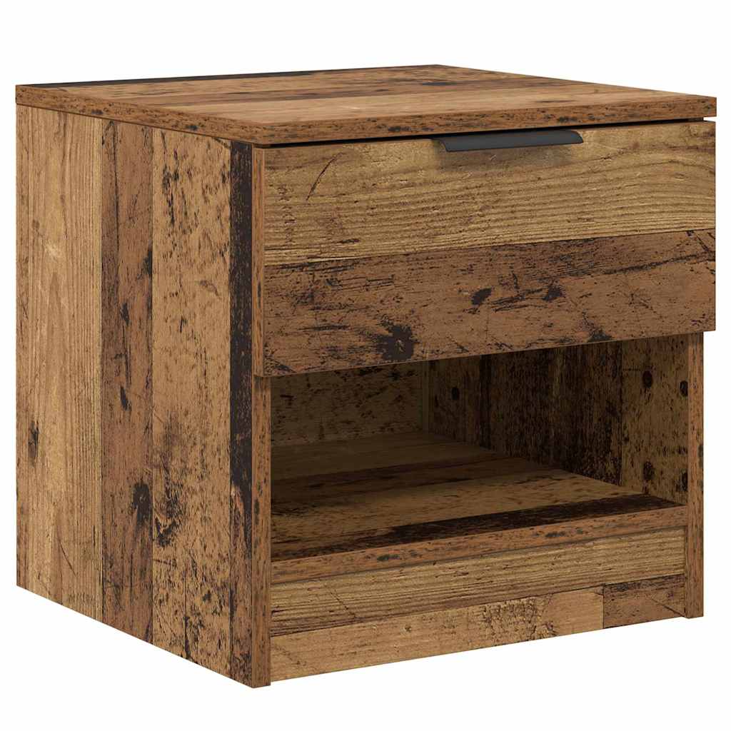 vidaXL Ντουλάπι κρεβατιού με συρτάρι 2 pcs Παλιό ξύλο 40 x 39 x 40 εκ.