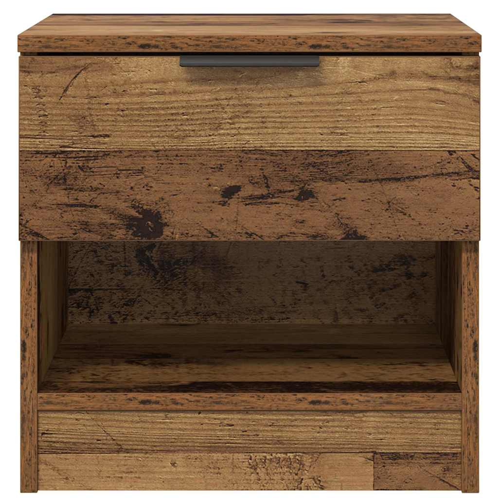 vidaXL Ντουλάπι κρεβατιού με συρτάρι 2 pcs Παλιό ξύλο 40 x 39 x 40 εκ.