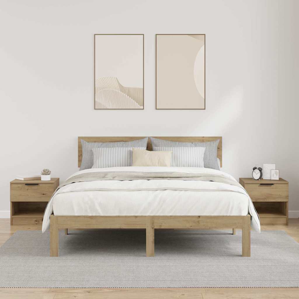 vidaXL Ντουλάπι κρεβατιού 2 pcs Artisan Oak 40 x 39 x 40 εκ.