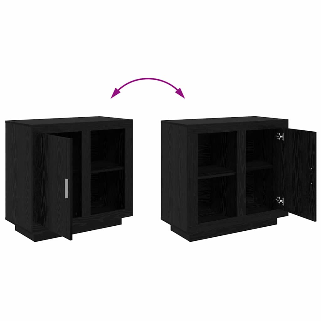 vidaXL Πλαϊνό γραφείο Μαύρη Οξυά 80 x 40 x 75 εκ. Επεξεργασμένο ξύλο