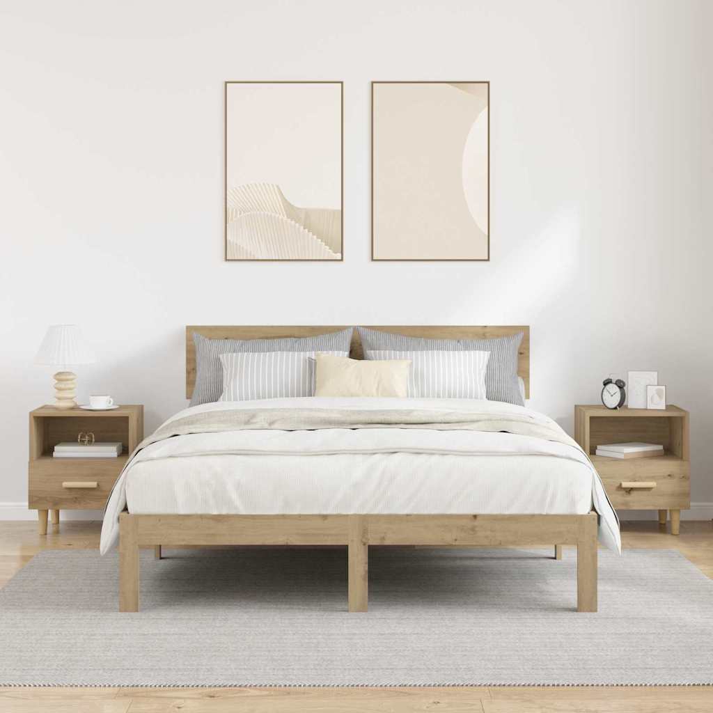 vidaXL Κομοδίνο 2 pcs Artisan Oak 40 x 35 x 47 εκ. Επεξεργασμένο ξύλο