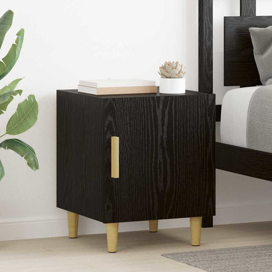 vidaXL Κομοδίνο 2 pcs Μαύρη Οξυά 40 x 40 x 50 cm Επεξεργασμένο ξύλο