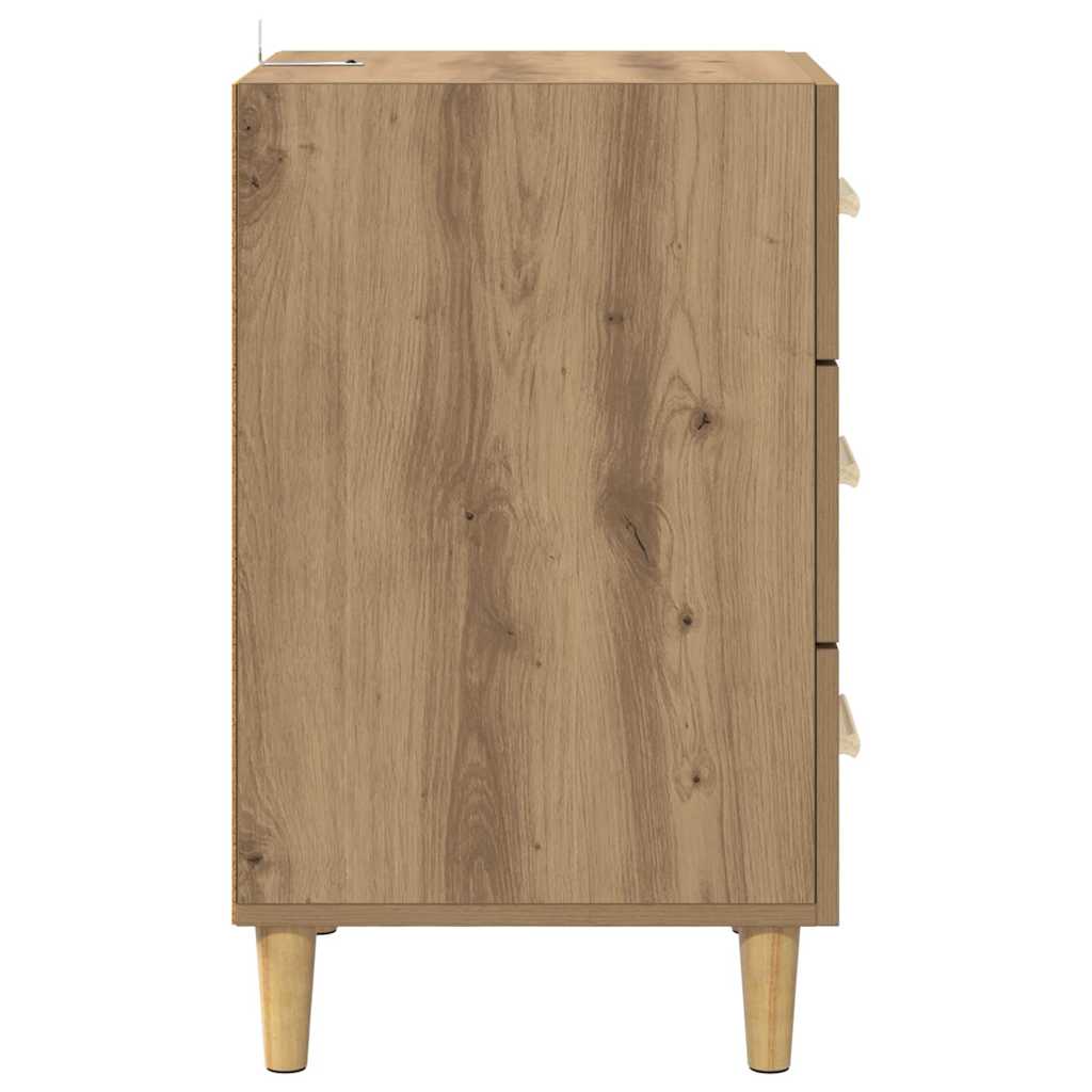 vidaXL Κομοδίνο Artisan Oak 40 x 40 x 66 εκ. Επεξεργασμένο ξύλο