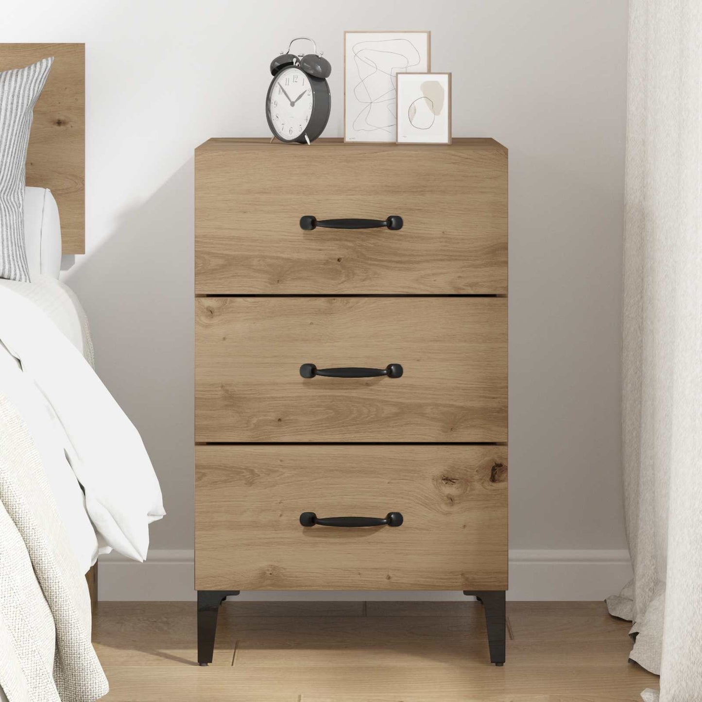 vidaXL Κομοδίνο Artisan Oak 40 x 40.5 x 66 εκ Επεξεργασμένο Ξύλο
