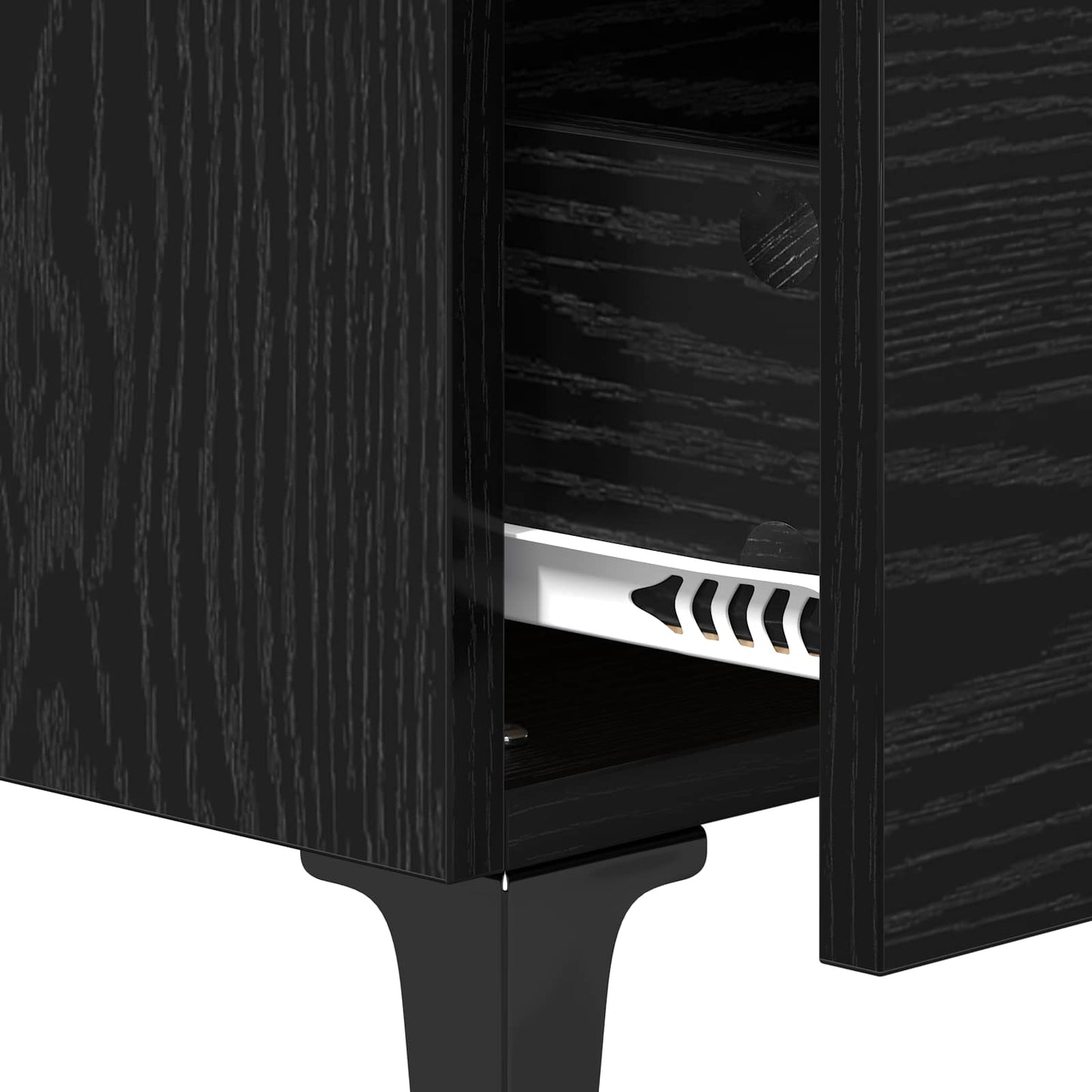 vidaXL Κομοδίνο Μαύρη Οξυά 40 x 40.5 x 66 εκ Επεξεργασμένο Ξύλο