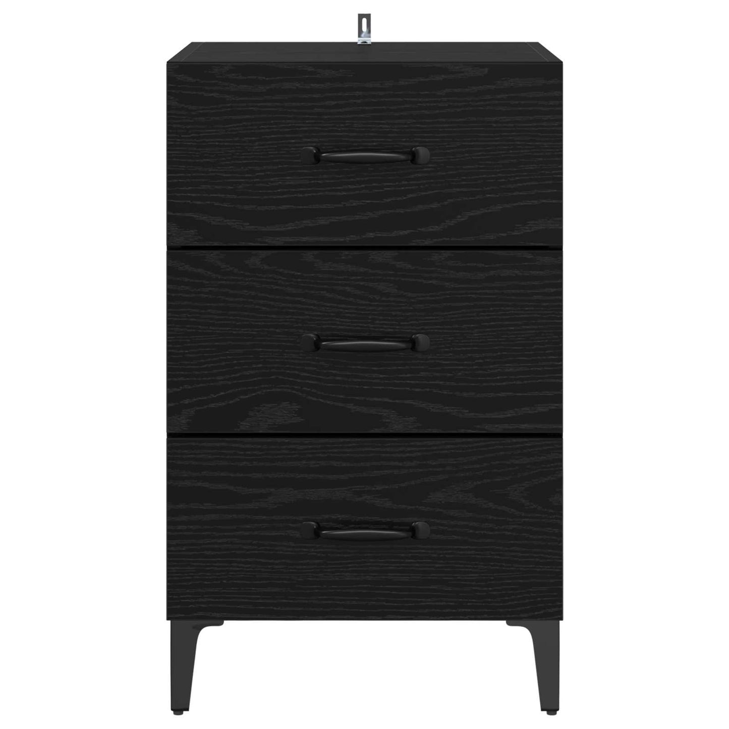 vidaXL Κομοδίνο Μαύρη Οξυά 40 x 40.5 x 66 εκ Επεξεργασμένο Ξύλο