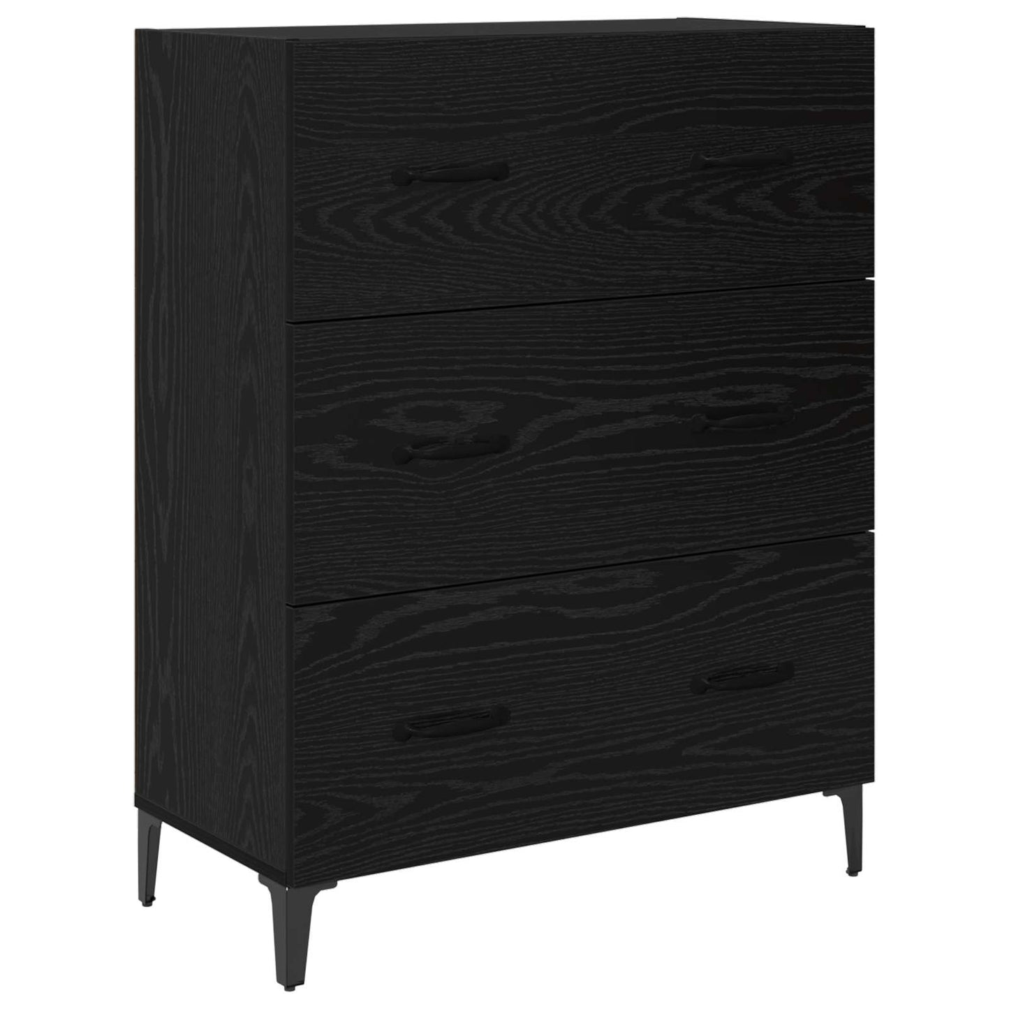 vidaXL Πλαϊνό γραφείο με συρτάρι Μαύρη Οξυά 69,5 x 34 x 90 εκ.