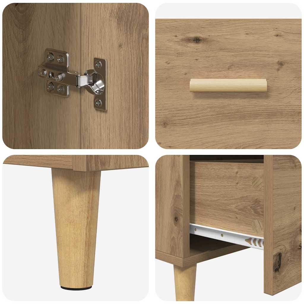 vidaXL Πλαϊνό γραφείο Artisan Oak 34 x 69.5 x 90 εκ Επεξεργασμένο ξύλο