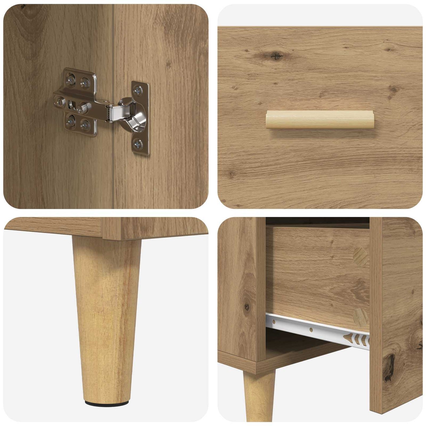 vidaXL Πλαϊνό γραφείο Artisan Oak 34 x 69.5 x 90 εκ Επεξεργασμένο ξύλο