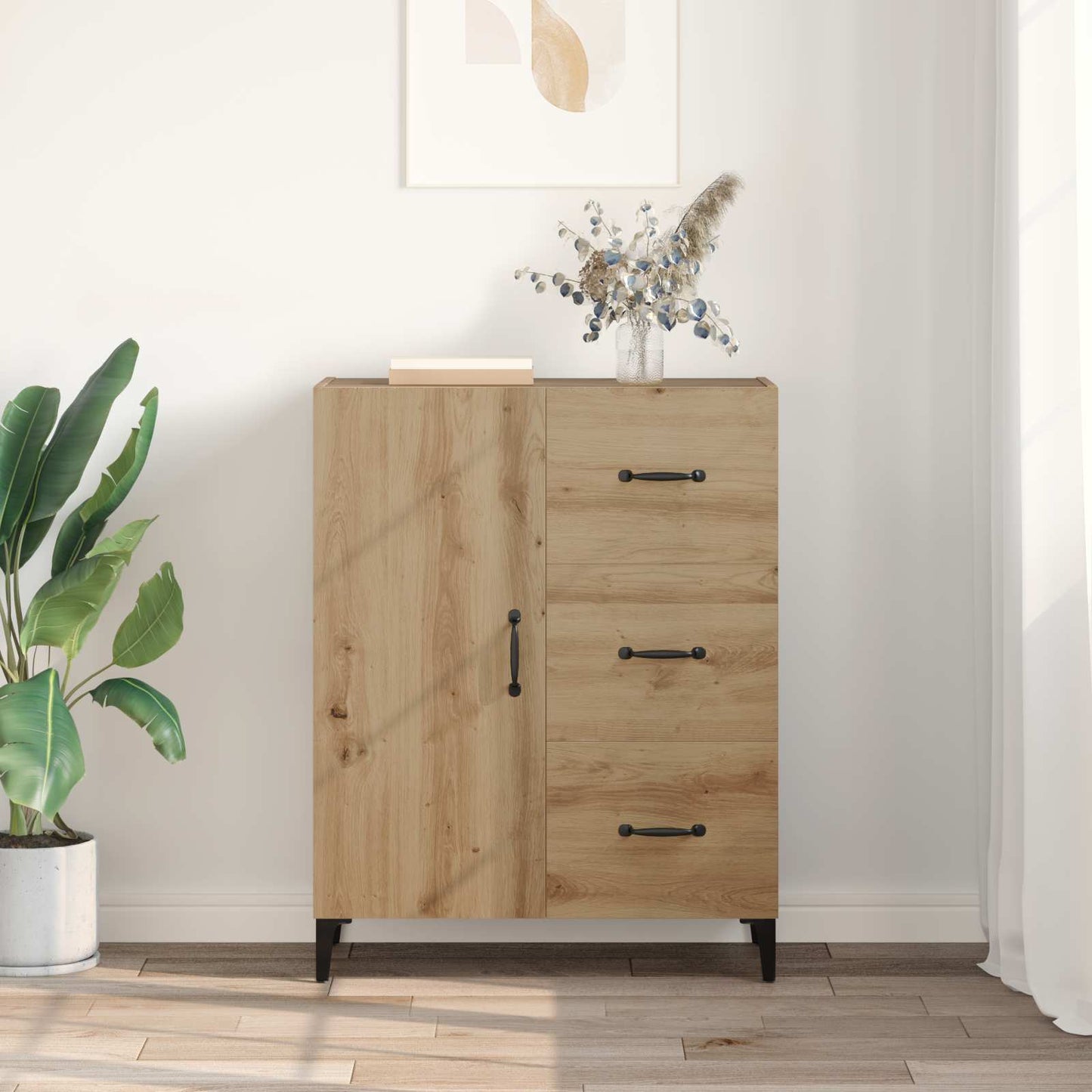 vidaXL Πλαϊνό γραφείο με συρτάρι Artisan Oak 69,5 x 34 x 90 εκ.