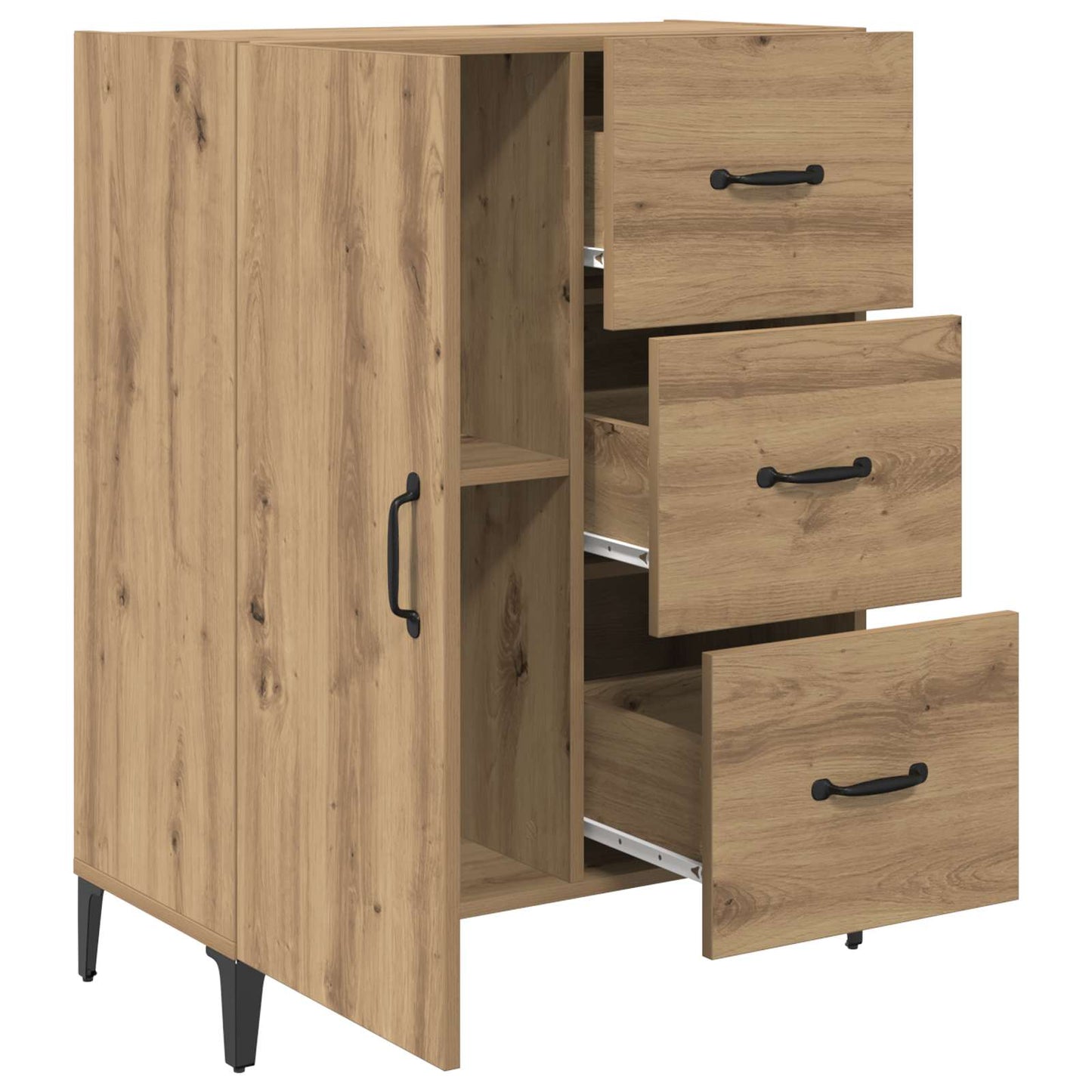 vidaXL Πλαϊνό γραφείο με συρτάρι Artisan Oak 69,5 x 34 x 90 εκ.