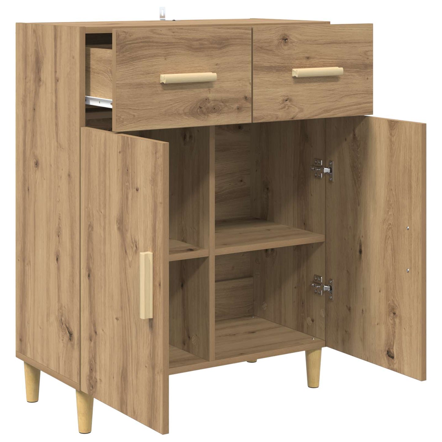 vidaXL Πλαϊνό γραφείο με συρτάρι artisan δρυς 34 x 69.5 x 89 εκ