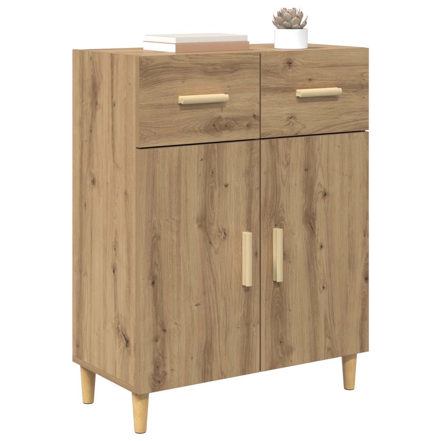 vidaXL Πλαϊνό γραφείο με συρτάρι artisan δρυς 34 x 69.5 x 89 εκ