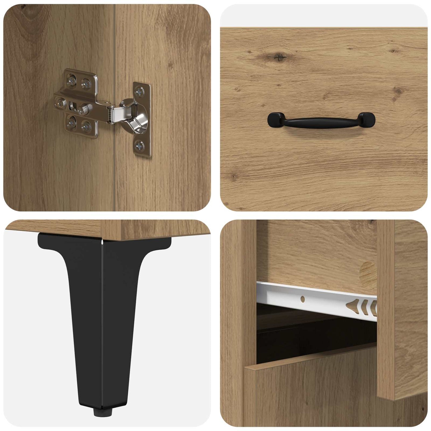 vidaXL Πλαϊνό γραφείο με συρτάρι Artisan Oak 69,5 x 34 x 90 εκ.