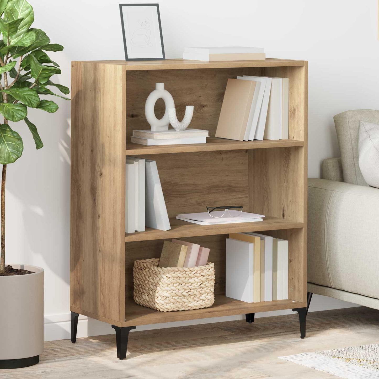 vidaXL Πλαϊνό γραφείο Artisan Oak 69,5 x 32,5 x 90 εκ