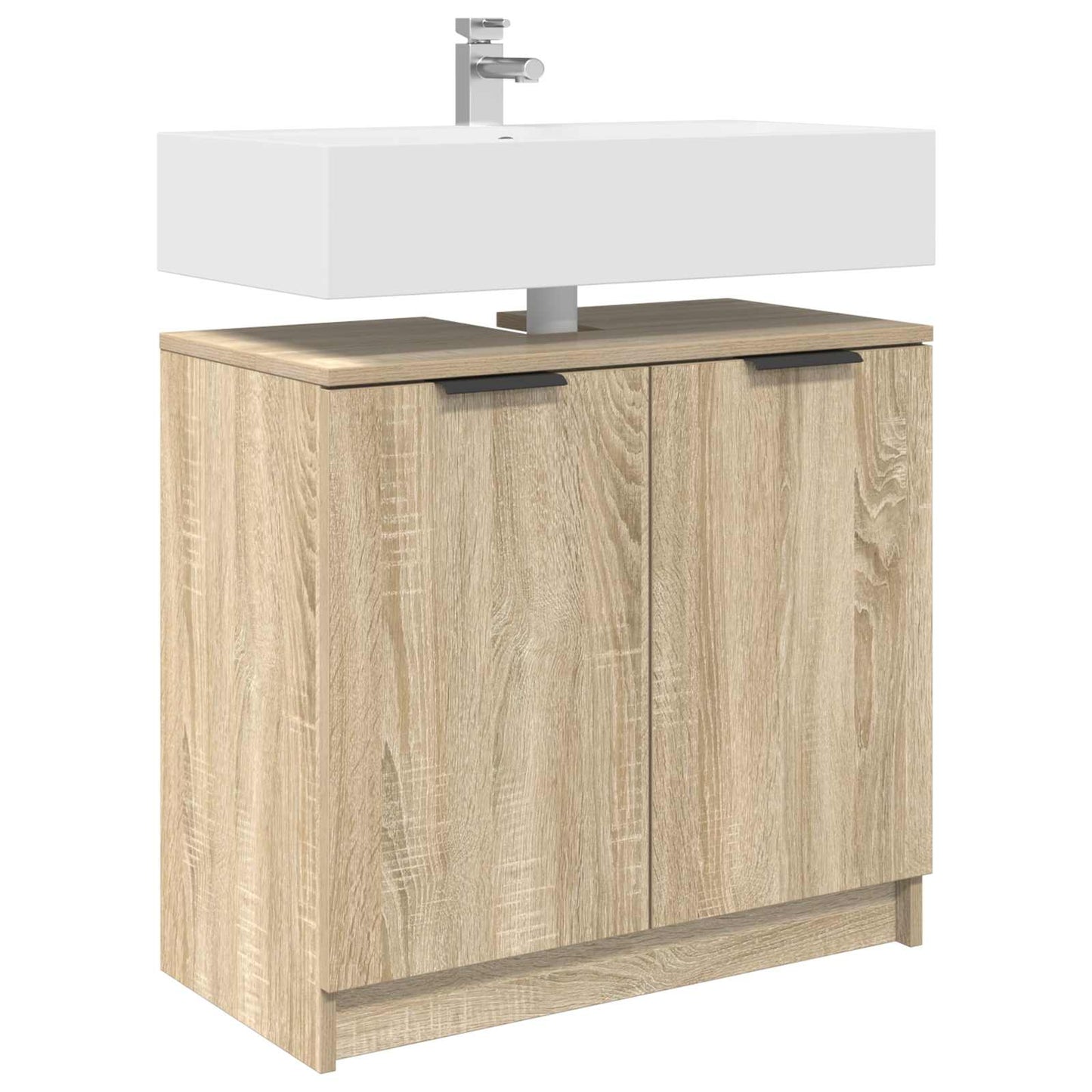 vidaXL Ντουλάπι Μπάνιου με αποθήκευση Δρύς Sonoma 64,5 x 33,5 x 59 εκ.