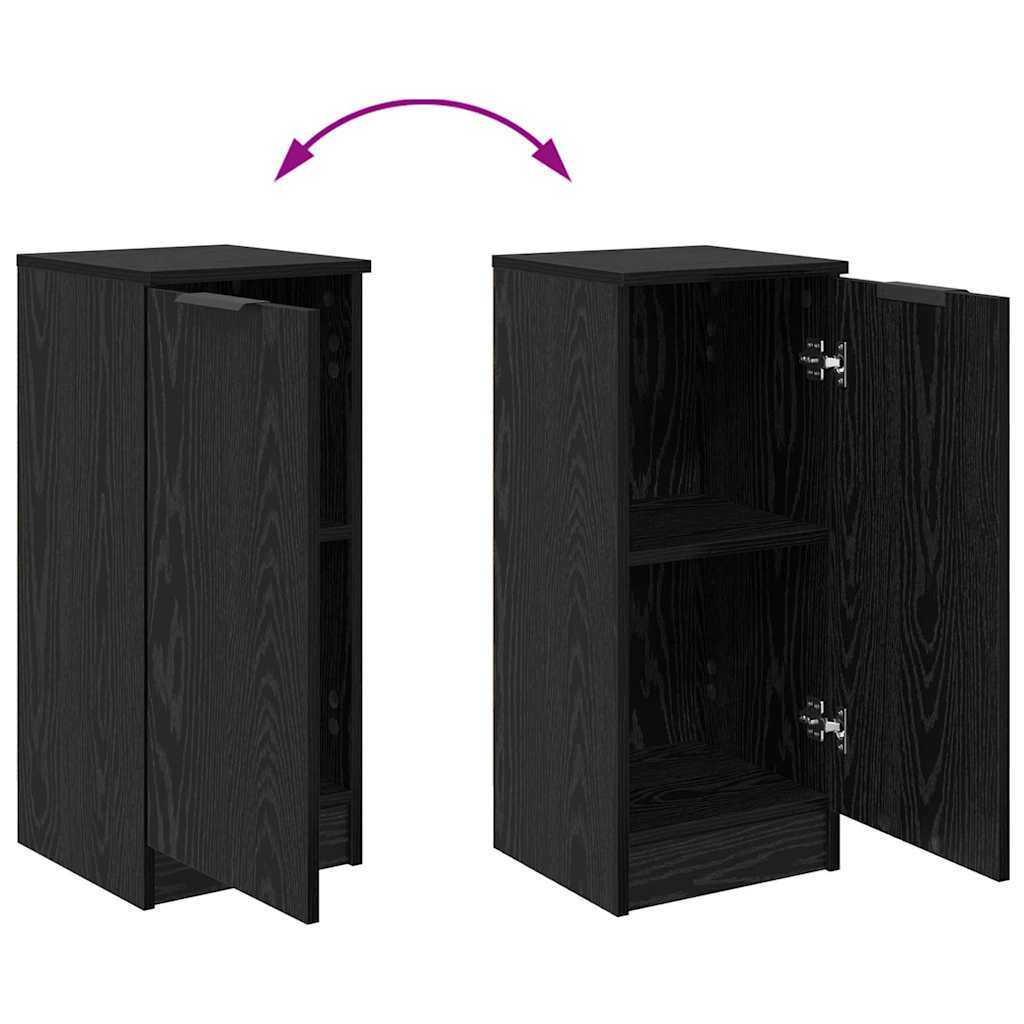 vidaXL Πλαϊνό γραφείο Μαύρη Οξυά 30 x 30 x 70 εκ. Επεξεργασμένο ξύλο