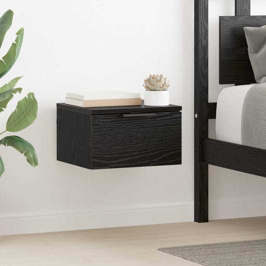 vidaXL Κομοδίνο Μαύρη Οξυά 34 x 30 x 20 εκ Επεξεργασμένο Ξύλο