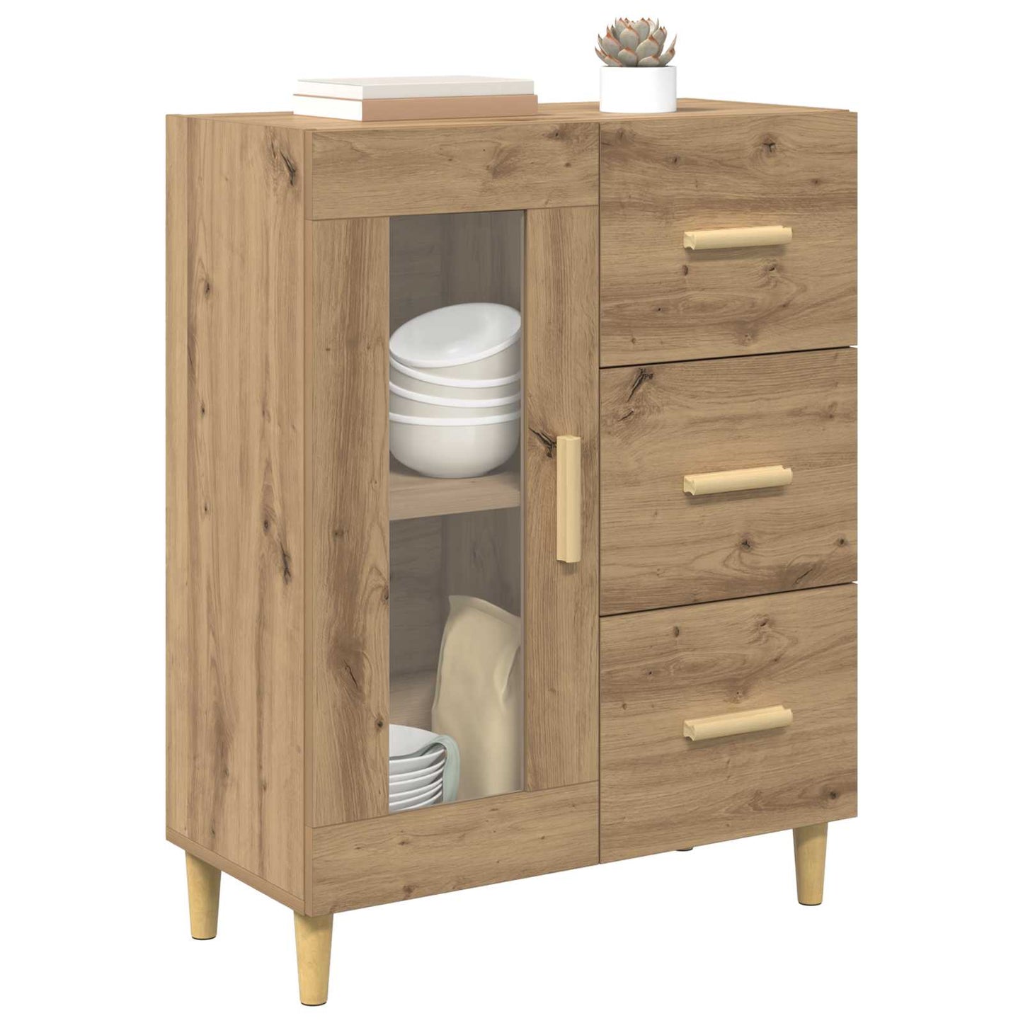 vidaXL Πλαϊνό γραφείο με συρτάρι Artisan Oak 69,5 x 34 x 90 εκ.