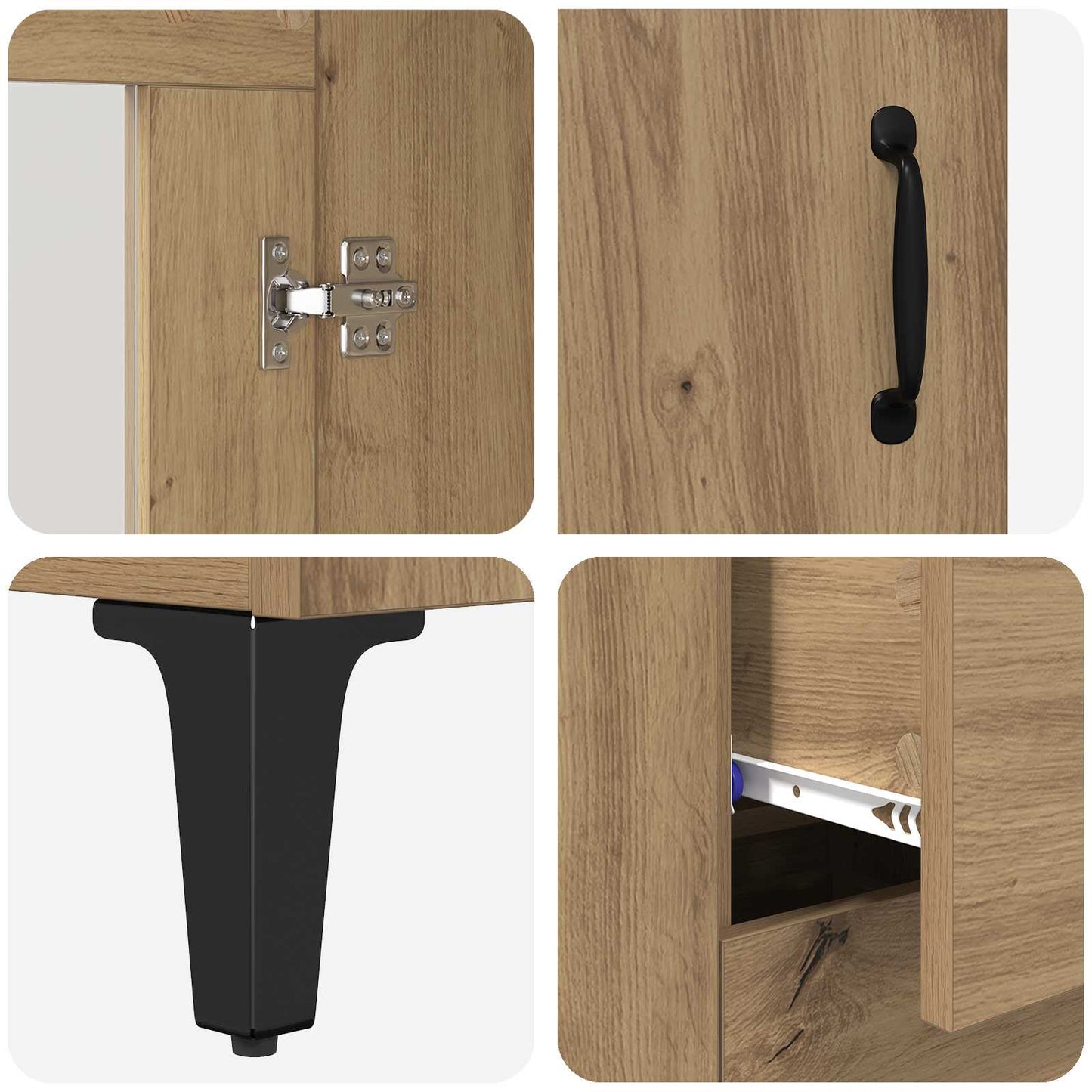 vidaXL Πλαϊνό γραφείο με συρτάρι Artisan Oak 69,5 x 34 x 90 εκ.