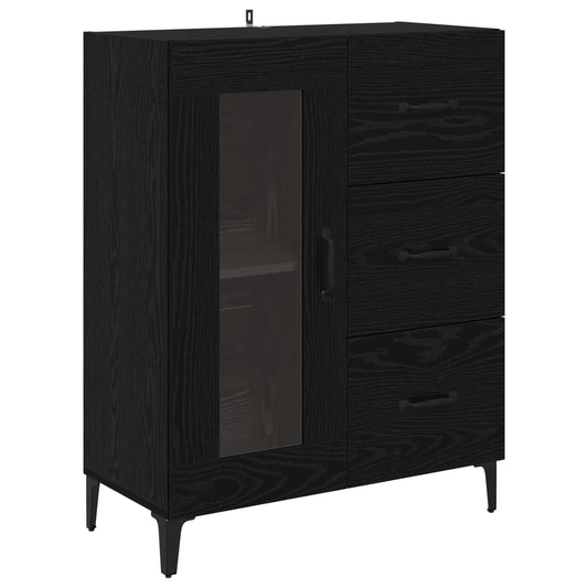 vidaXL Πλαϊνό γραφείο με συρτάρι Μαύρη Οξυά 69,5 x 34 x 90 εκ.