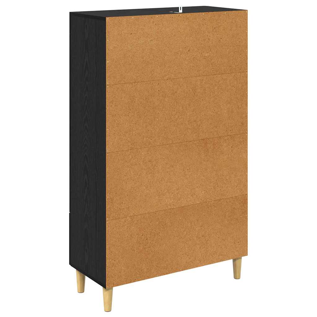 vidaXL Highboard Μαύρη Οξυά 70 x 31 x 115 εκ Επεξεργασμένο ξύλο