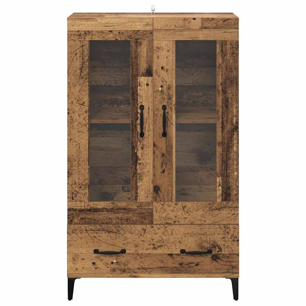 vidaXL Highboard με συρτάρι Παλιό Ξύλο 70 x 31 x 115 εκ