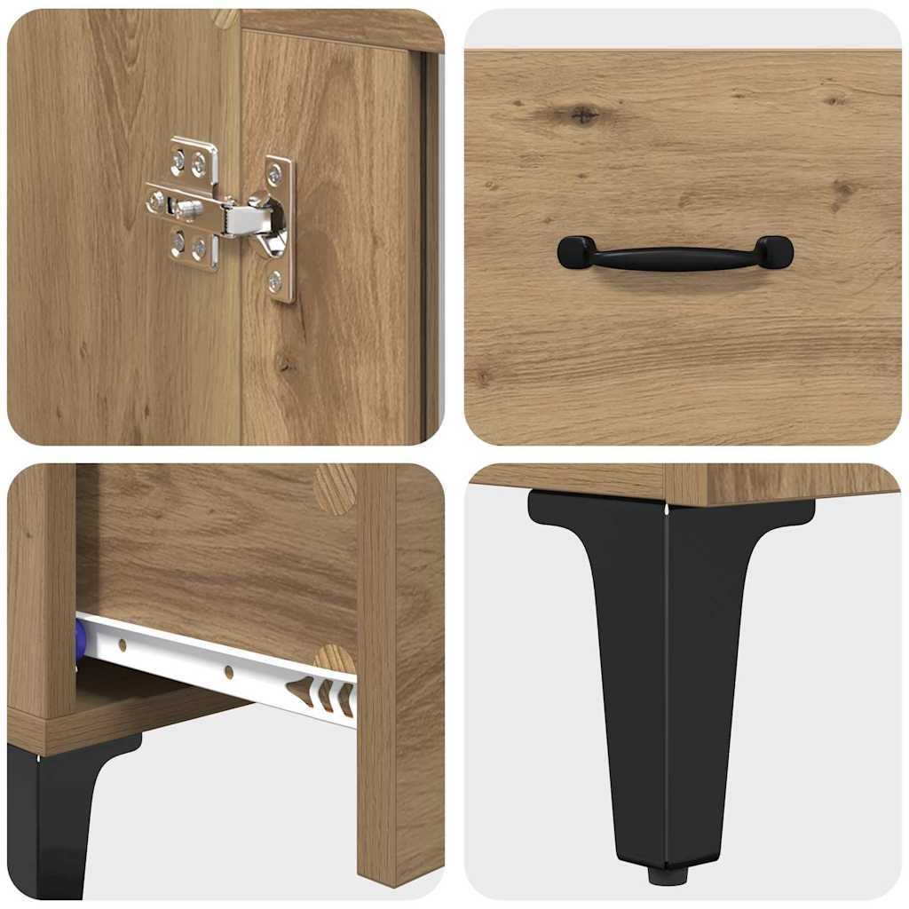 vidaXL Highboard με συρτάρι Artisan Oak 70 x 31 x 115 εκ