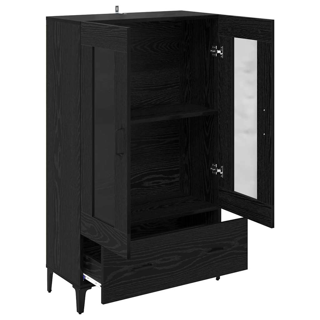 vidaXL Highboard με συρτάρι Μαύρη Οξυά 70 x 31 x 115 εκ