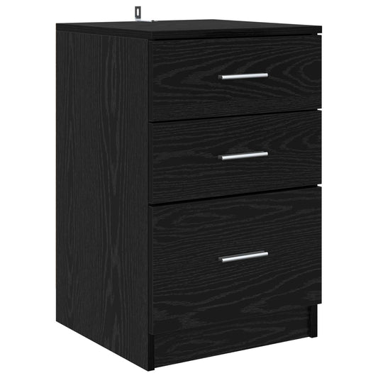vidaXL Κομοδίνο Μαύρη Οξυά 40 x 40 x 63 εκ. Επεξεργασμένο Ξύλο