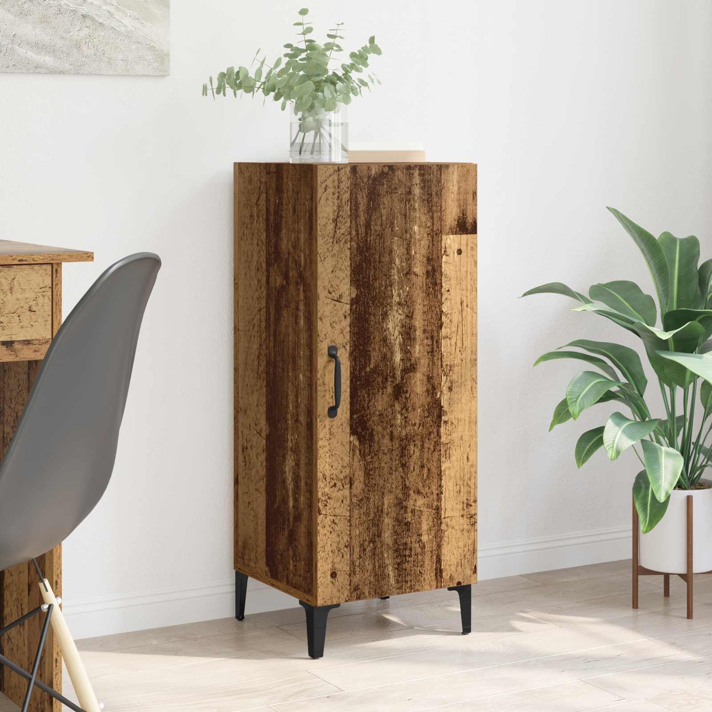 vidaXL Πλαϊνό γραφείο Παλιό ξύλο 34,5 x 34 x 90 εκ. Επεξεργασμένο ξύλο