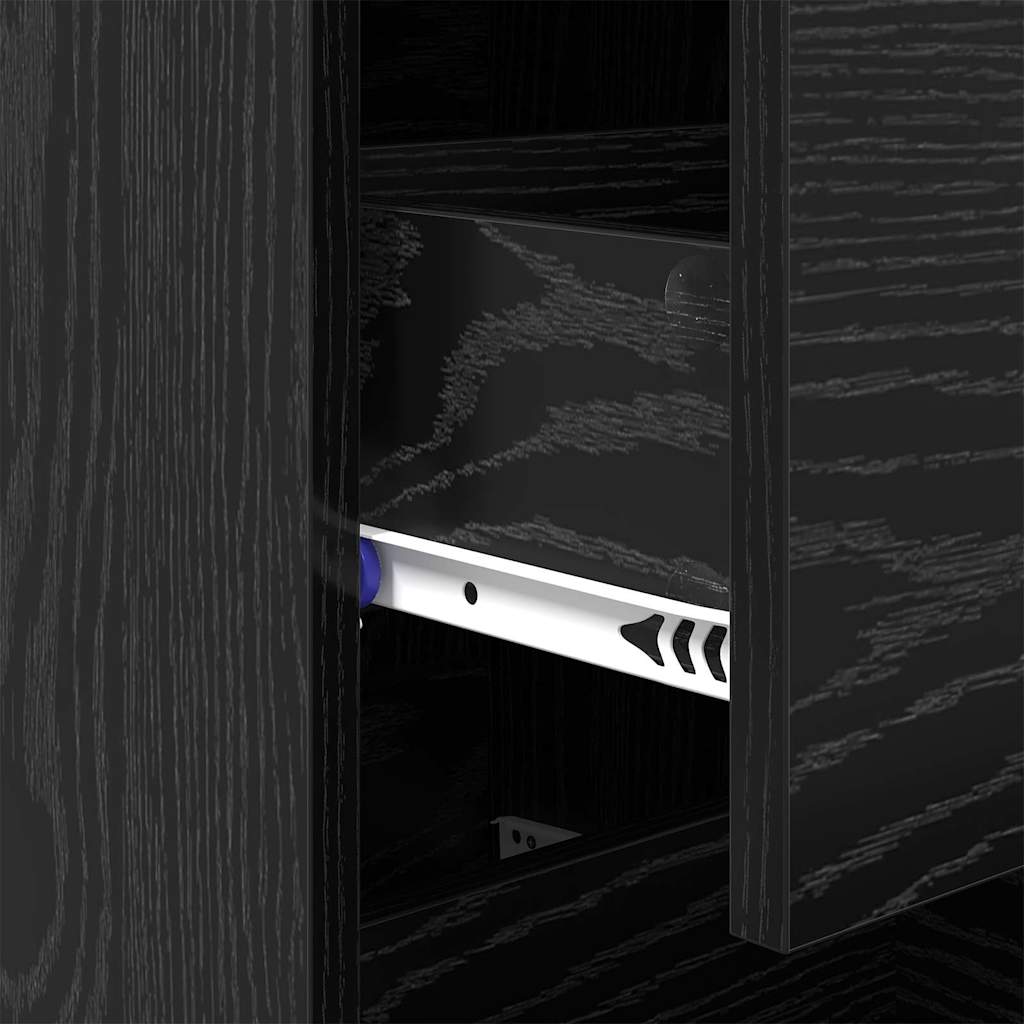 vidaXL Πλαϊνό γραφείο Μαύρη δρυς 34,5 x 34 x 90 εκ. Επεξεργασμένο ξύλο