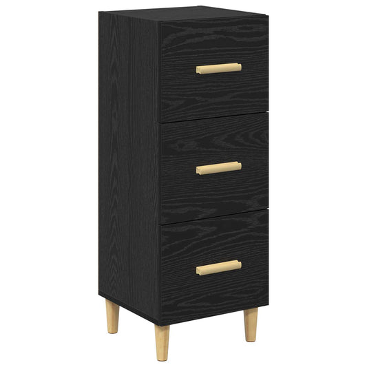 vidaXL Πλαϊνό γραφείο Μαύρη δρυς 34,5 x 34 x 90 εκ. Επεξεργασμένο ξύλο