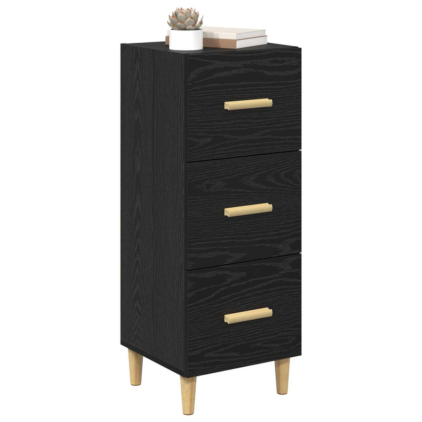 vidaXL Πλαϊνό γραφείο Μαύρη δρυς 34,5 x 34 x 90 εκ. Επεξεργασμένο ξύλο