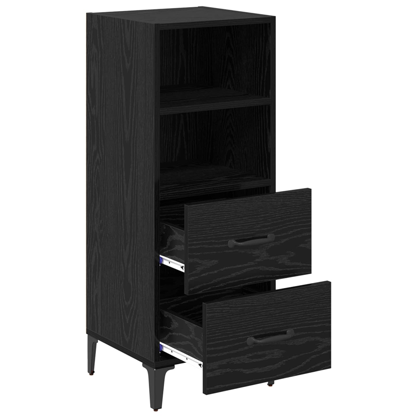 vidaXL Πλαϊνό γραφείο Μαύρη δρυς 34 x 34.5 x 90 εκ Επεξεργασμένο ξύλο