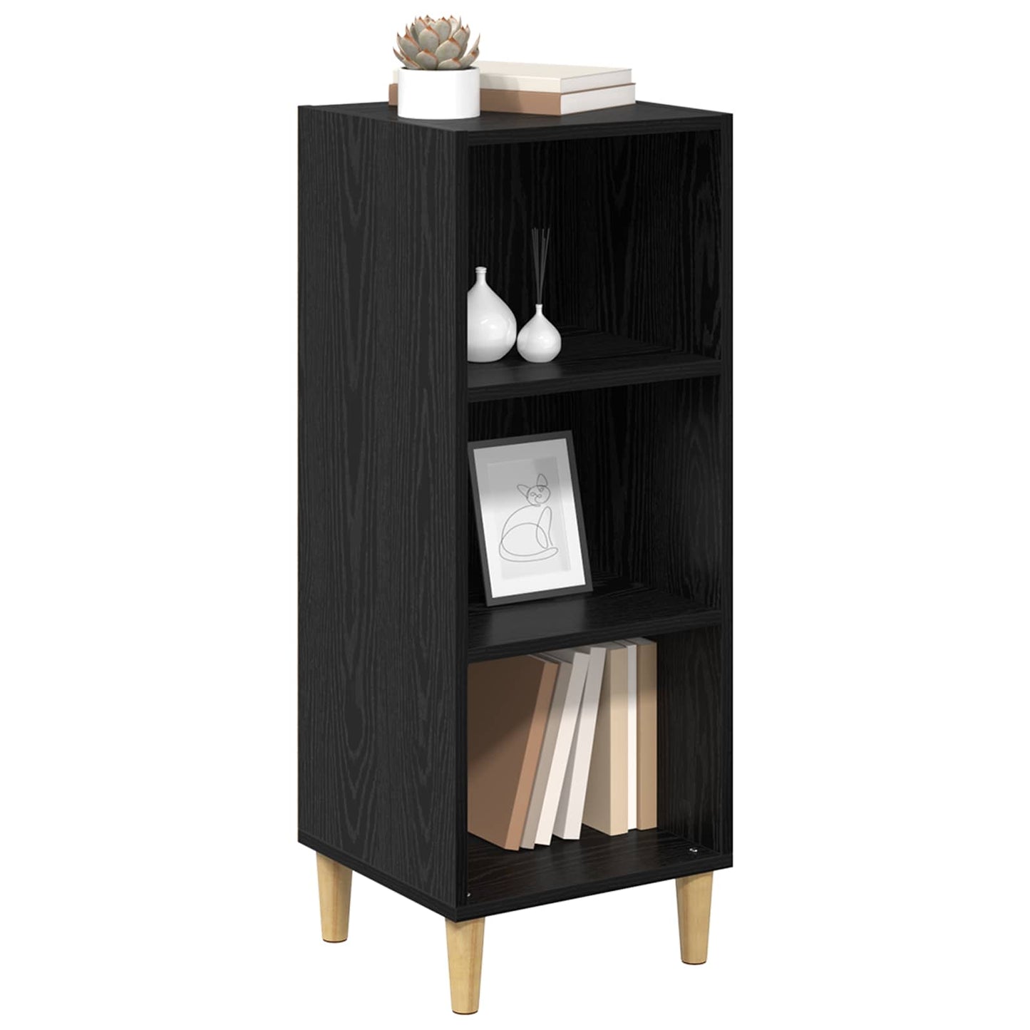vidaXL Πλαϊνό γραφείο Μαύρη Οξυά 34,5 x 32,5 x 90 εκ.