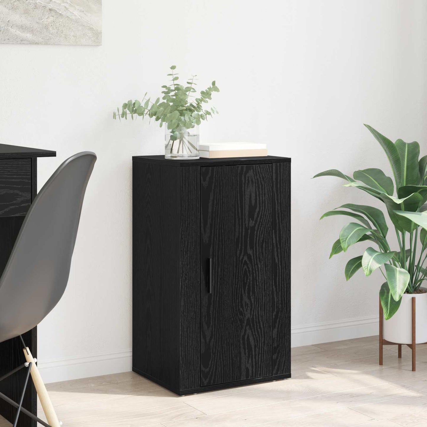 vidaXL Πλαϊνό γραφείο Μαύρη Οξυά 40 x 33 x 70 εκ. Επεξεργασμένο ξύλο