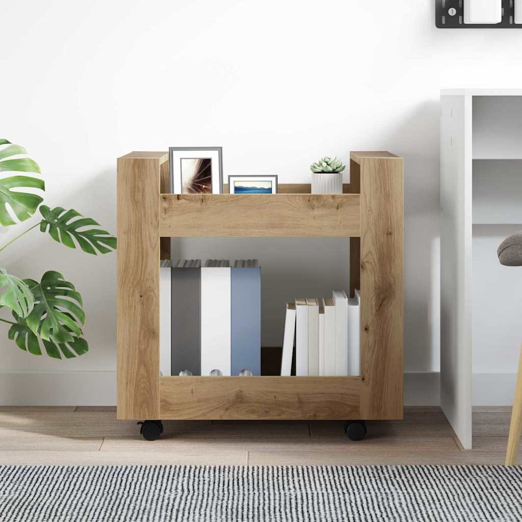 vidaXL Τροχήλατο Γραφείο Artisan Oak 60 x 45 x 60 εκ