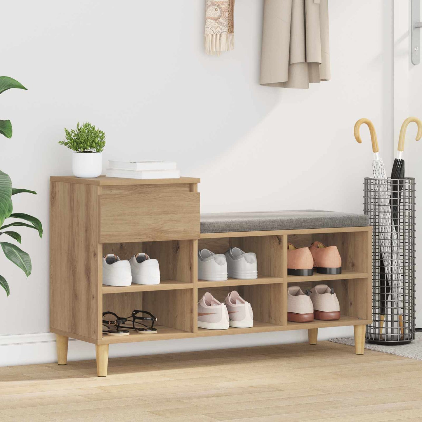 vidaXL Ντουλάπα Παπουτσιών με συρτάρι Artisan Oak 102 x 36 x 60 εκ.