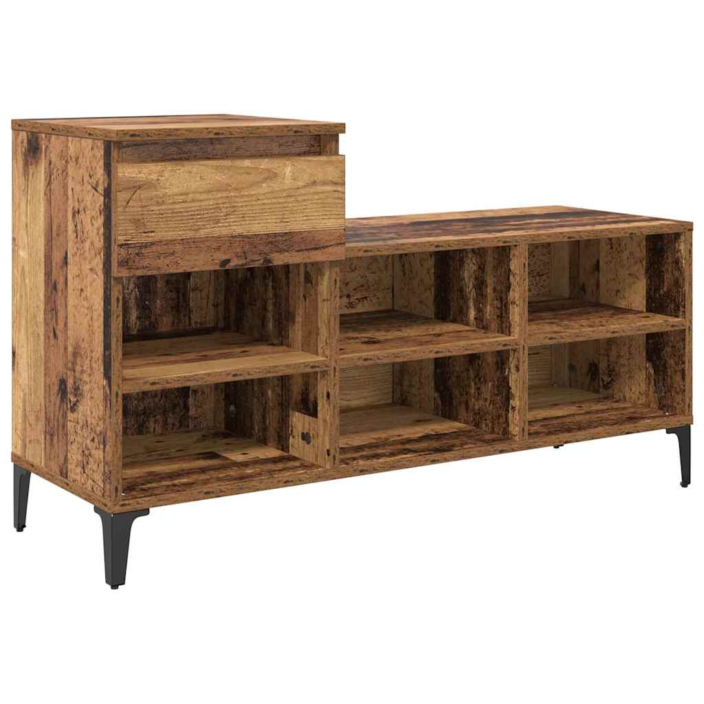 vidaXL Ντουλάπα Παπουτσιών με συρτάρι Παλαιό ξύλο 102 x 36 x 60 εκ.