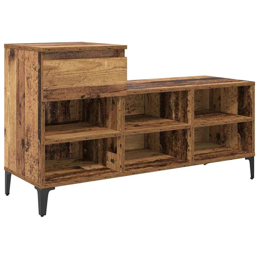 vidaXL Ντουλάπα Παπουτσιών με συρτάρι Παλαιό ξύλο 102 x 36 x 60 εκ.