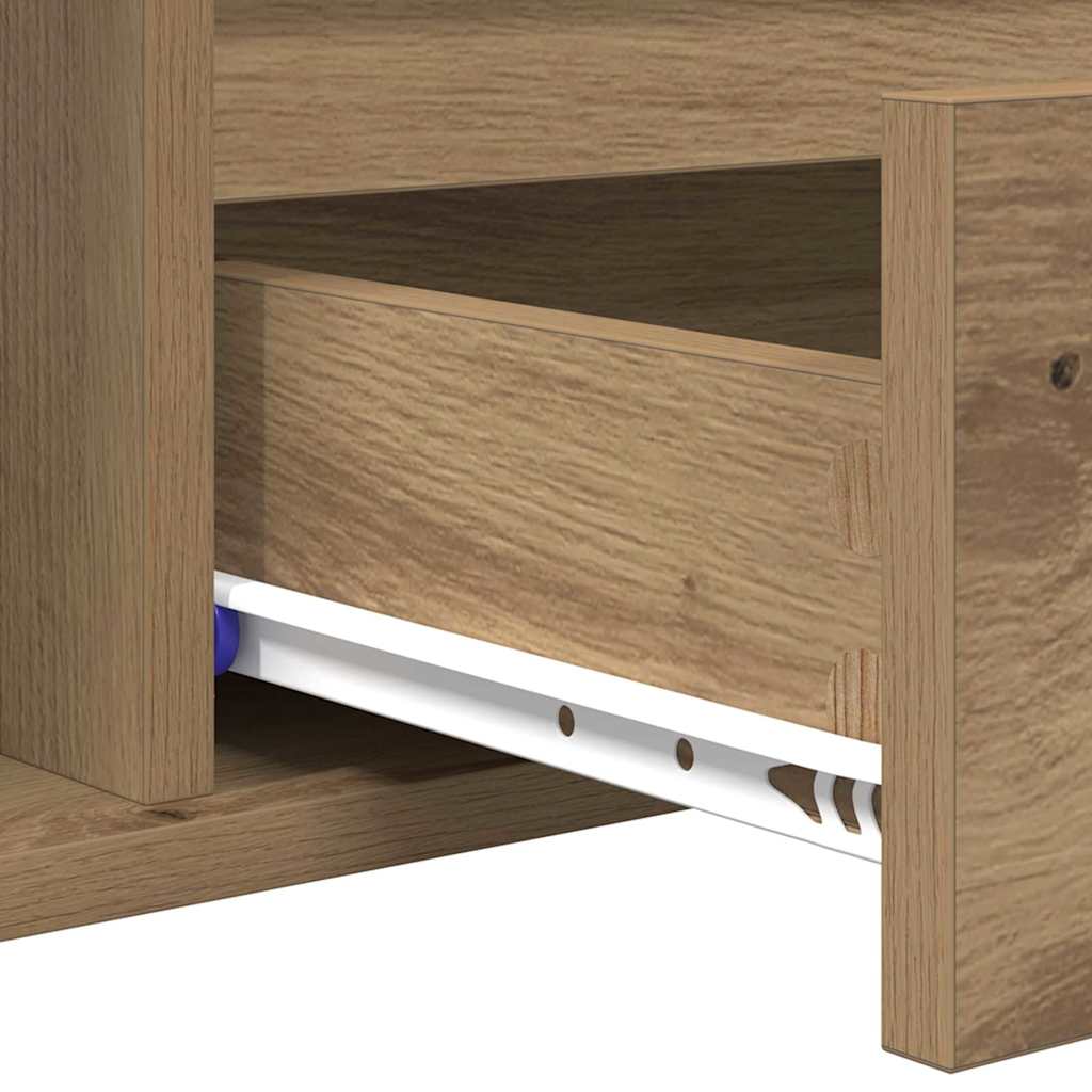 vidaXL Τραπεζάκι σαλονιού με συρτάρι Artisan Oak 90 x 49 x 45 εκ